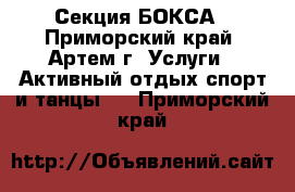 Секция БОКСА - Приморский край, Артем г. Услуги » Активный отдых,спорт и танцы   . Приморский край